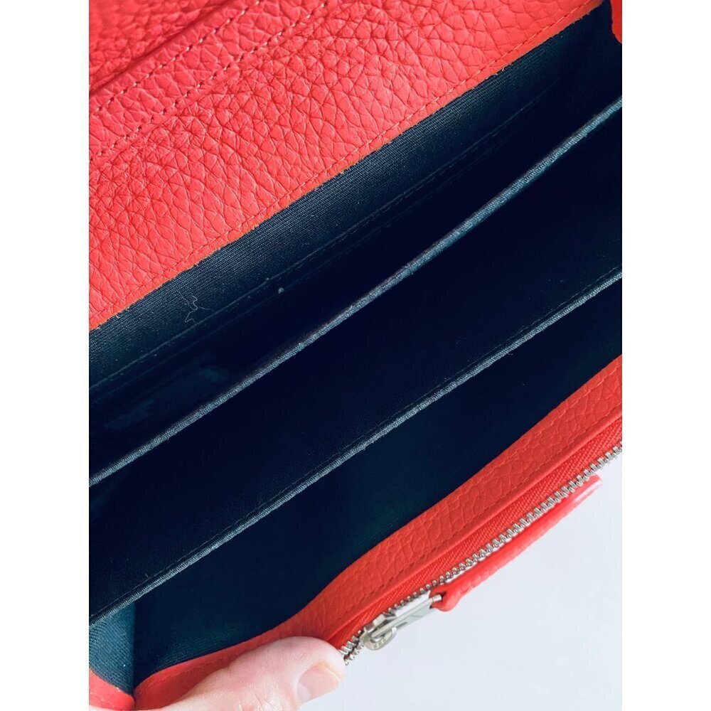 AllSaints Captain Chain Wallet Coral Leather Crossbody‎ Removable Strap - Picture 8 of 12